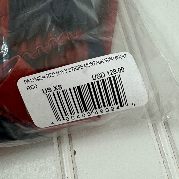 Todd Snyder Red and Navy Swim Trunks - Picture 6 of 6